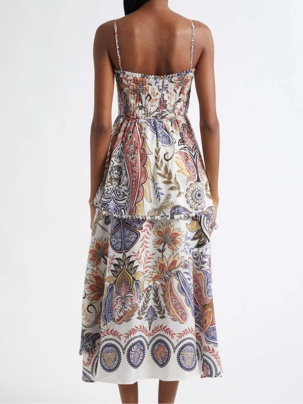 NWT Farm Rio Boho Glam Off White Maxi Dress Floral Sundress Size Medium - Picture 2 of 14